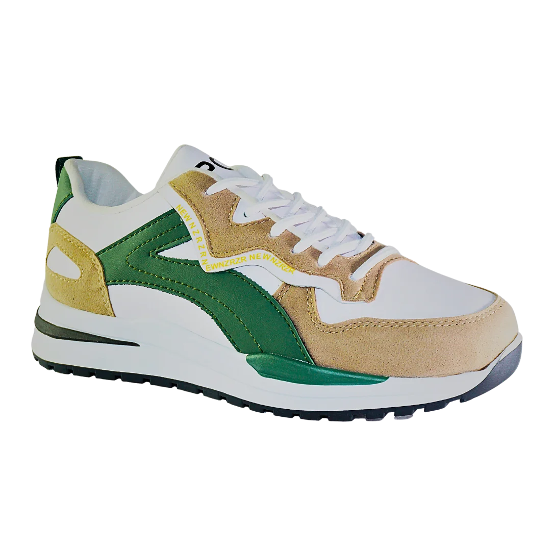 Tenis Suelaviva Rivo para hombre en verde, diseño vibrante moderno con colores en bloques, perfecto para un estilo activo y fresco.