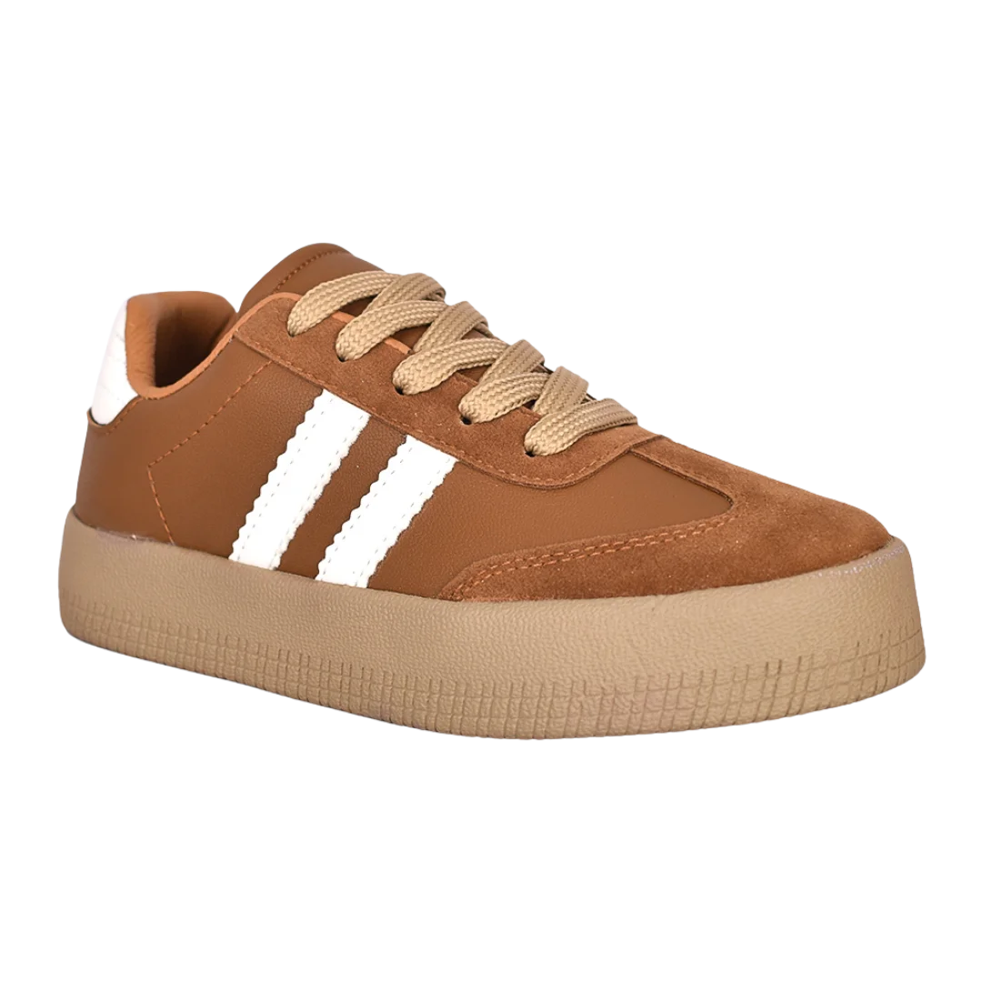 Tenis casuales vento para mujer en color marrón.